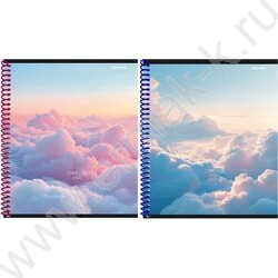 Тетрадь  48л клетка/спираль "Полёт над облаками" /софт-тач mix NEW | Фото 1