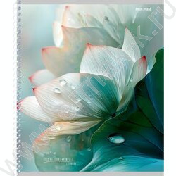 Тетрадь  96л клетка/спираль "Белые цветы" /софт-тач mix NEW | Фото 3