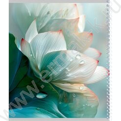 Тетрадь  96л клетка/спираль "Белые цветы" /софт-тач mix NEW | Фото 4