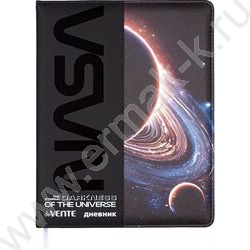 Дневник 1-11кл. /тв.обл. /иск.кожа /шелкография /ляссе "Darkness of the Universe" NEW | Фото 1