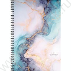 Тетрадь  96л А4 клетка/спираль "Мраморный узор" /тиснение холст/ NEW | Фото 1
