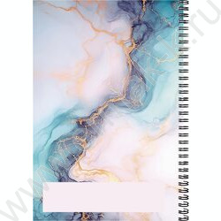 Тетрадь  96л А4 клетка/спираль "Мраморный узор" /тиснение холст/ NEW | Фото 4