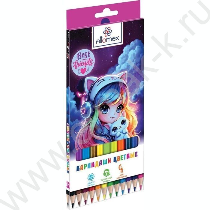 Карандаши  12цв Best Friends /шестигранные/ М, d грифеля-2,65мм к/кор NEW | Фото 1