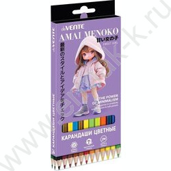 Карандаши  24цв Amai Menoko /шестигранные/ 2М, d грифеля-2,8мм, к/кор NEW | Фото 1