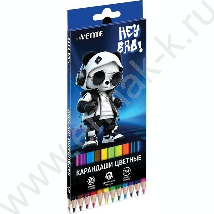 Карандаши  12цв Hey Bro /шестигранные/ 2М, d грифеля-2,8мм, к/кор NEW | Фото 1