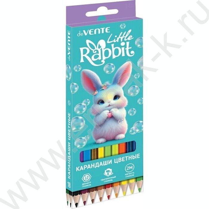 Карандаши  18цв Little Rabbit /шестигранные/ 2М, d грифеля-2,8мм, к/кор NEW | Фото 1