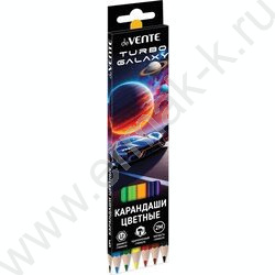 Карандаши   6цв Turbo Galaxy /шестигранные/ 2М, d грифеля-2,8мм, к/кор NEW | Фото 1