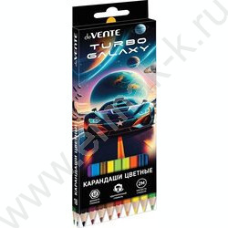 Карандаши  18цв Turbo Galaxy /шестигранные/ 2М, d грифеля-2,8мм, к/кор NEW | Фото 1