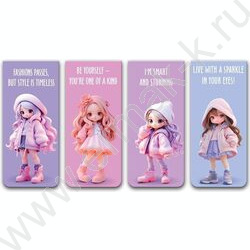 Закладки магнитные "Amai Menoko" /набор 4шт /блистер NEW | Фото 1