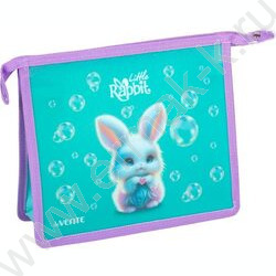 Папка для тетрадей A5 "Little Rabbit" текстиль,  молния сверху, текст.расшир. NEW | Фото 1