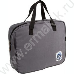 Папка для тетрадей A4 "Cool Raccoon" нейлон,  молния сверху, текст.расшир., с ручками, темно-сер NEW | Фото 1