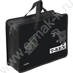 Папка для тетрадей A4 "T-Rex" текстиль,  молния сверху, текст.расшир., с ручками NEW | Фото 1