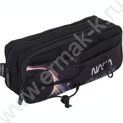 Пенал-овальный на молнии 22*9,5*7см "Darkness of Universe", полиэстер, 2 отд. на молнии /черный NEW | Фото 1