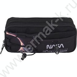 Пенал-овальный на молнии 22*9,5*7см "Darkness of Universe", полиэстер, 2 отд. на молнии /черный NEW | Фото 2