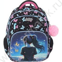 Рюкзак школьный 37x28x16см "Butterfly Dreams" /2отд., 2перед.карм., 2бок.карм., эргоном. спинка NEW | Фото 2