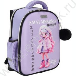 Рюкзак школьный 35x27x13см "Amai Menoko" /2отд., 2бок.карм., эргоном. спинка /лавандовый NEW | Фото 1