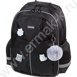 Рюкзак школьный 37x28x16см "Ghost Meow" /2отд., 2бок.карм.,2бок. карман, эргоном. спинка /черный NEW | Фото 1