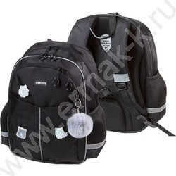 Рюкзак школьный 37x28x16см "Ghost Meow" /2отд., 2бок.карм.,2бок. карман, эргоном. спинка /черный NEW | Фото 2