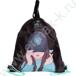 Сумка д/обуви 38*43см  водооттал. полиэстер, на верев. завязке, текст. ручками "K-Pop Heartbeat" NEW | Фото 1