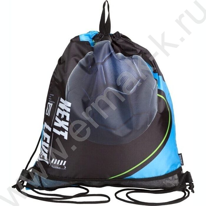 Сумка д/обуви 40*47см  водооттал. полиэстер, на верев. завязке, петля /черный "Next Level Footba NEW | Фото 1