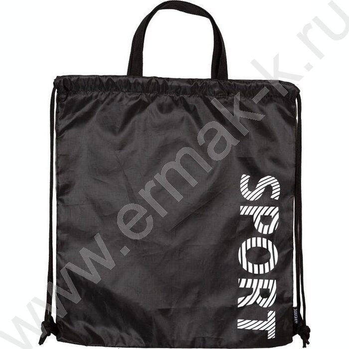 Сумка д/обуви 38*43см  водооттал. полиэстер, на верев. завязке, c ручками /черный "Sport" NEW | Фото 2
