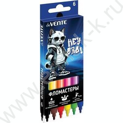 Фломастеры   6цв Hey Bro вентилируемый колпачок, к/кор с подвесом NEW | Фото 1
