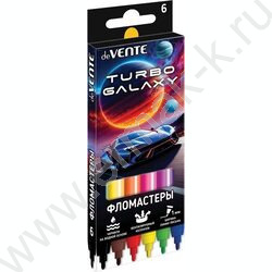 Фломастеры   6цв Turbo Galaxy вентилируемый колпачок, к/кор с подвесом NEW | Фото 1