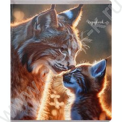 Тетрадь  48л клетка "Мамы и детёныши-1" /твин-лак,холодная фольга/ ассорти NEW | Фото 3