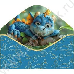 Конверт д/денег "С Днем рождения!" синий софт-тач NEW | Фото 2