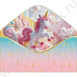 Конверт д/денег "С Днем рождения!" голубой софт-тач NEW | Фото 2