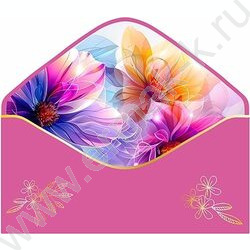 Конверт д/денег "С Днем рождения!" розовый софт-тач NEW | Фото 2