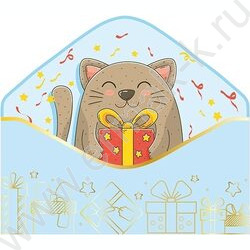 Конверт д/денег голубой софт-тач NEW | Фото 2