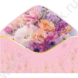 Конверт д/денег "С Днем рождения!" светло-розовый софт-тач NEW | Фото 2