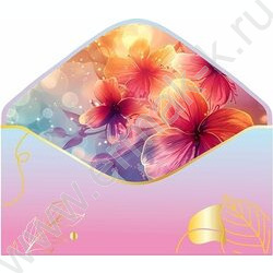 Конверт д/денег "С Днем рождения!" розово-голубой софт-тач NEW | Фото 2