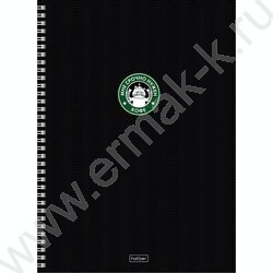 Тетрадь  80л А4 клетка/спираль/тв.обл. "Coffee Story" /перфорация на отрыв,глянц. ламин./ NEW | Фото 1