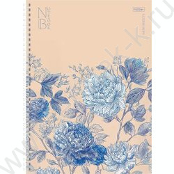 Тетрадь  96л А4 клетка/спираль/тв.обл. "Королевские пионы" /перфорация на отрыв,мат.ламин./ NEW | Фото 1