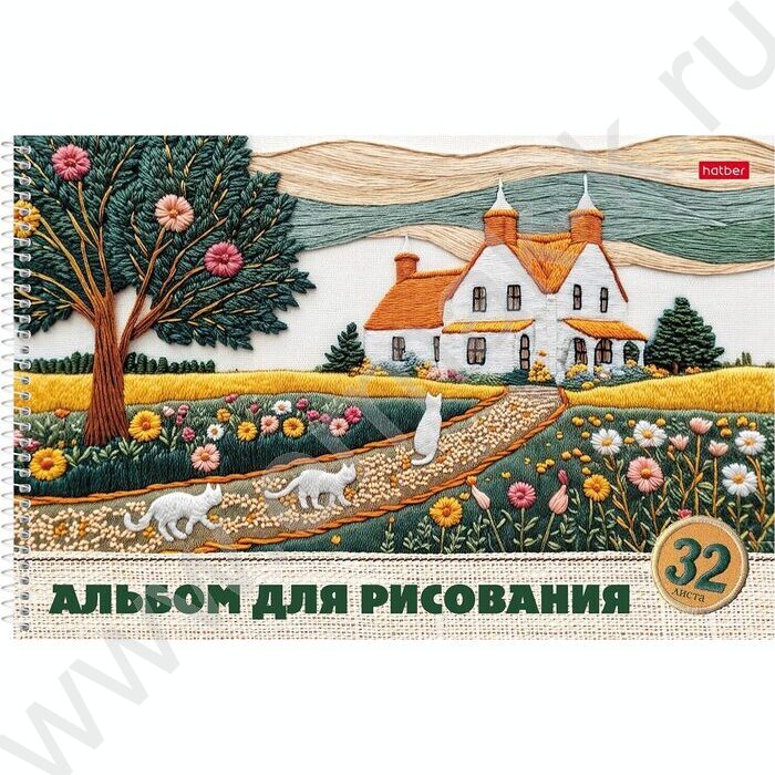 Альбом д/рисования-спираль пл.об. 32л "Тепло стежков" ассорти | Фото 3