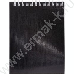Блокнот  40л А6 спираль бумвинил "METALLIC Черный" NEW | Фото 1