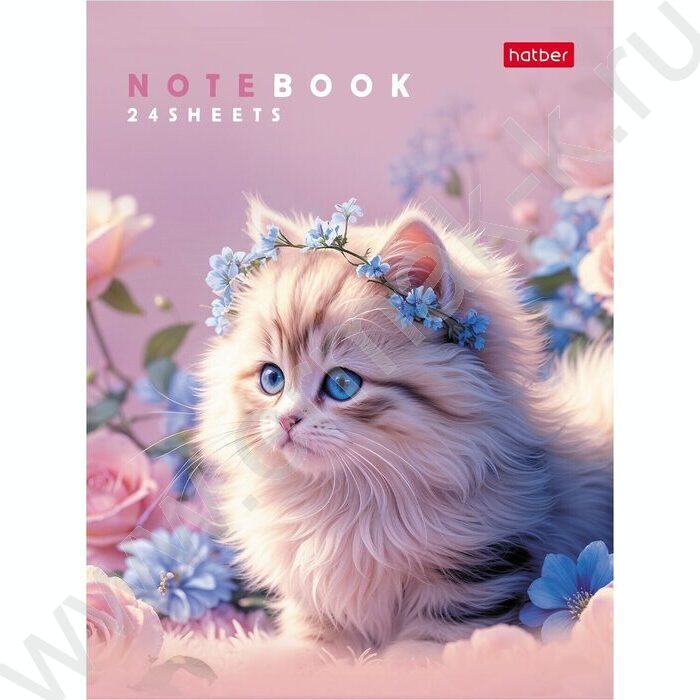 Зап. книжка  24л А6 "Маленькие ушки" клетка,глянц.ламин.,ассорти | Фото 4