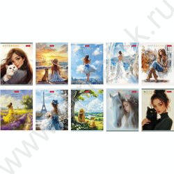 Зап. книжка  32л А6 "Прекрасные незнакомки" клетка,мат.ламин.,ассорти NEW | Фото 1