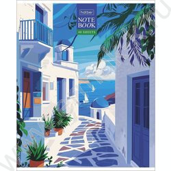 Тетрадь  48л клетка "Солнечные кварталы" /тиснение/ 5видов NEW | Фото 3