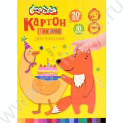 Картон цв. Двухсторонний мелов. А4  20л/10л немел. и 10л мел. Каляка Малякв NEW | Фото 1