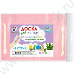 Доска д/лепки А4 /цветная, 2 стека+отделения для пластилина в пакете /нежный МИКС NEW | Фото 1