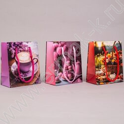 Пакет подарочный бумажный 12*15см Женский микс NEW | Фото 2