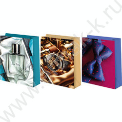 Пакет подарочный бумажный 12*15см Мужской микс NEW | Фото 1