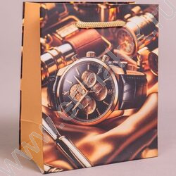 Пакет подарочный бумажный 12*15см Мужской микс NEW | Фото 4