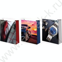 Пакет подарочный бумажный 12*15см Мужской микс NEW | Фото 1