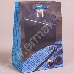 Пакет подарочный бумажный 14*20см Мужской микс NEW | Фото 5