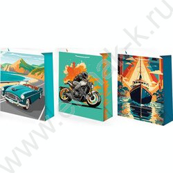 Пакет подарочный бумажный 18*23см Мужской микс NEW | Фото 1