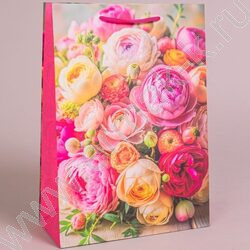 Пакет подарочный бумажный 22*31см Женский микс NEW | Фото 3